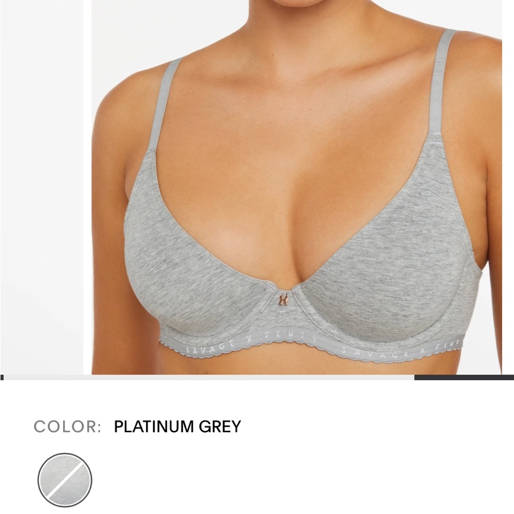 Savage X Fenty Platinum Grey Cotton Underwire Bra